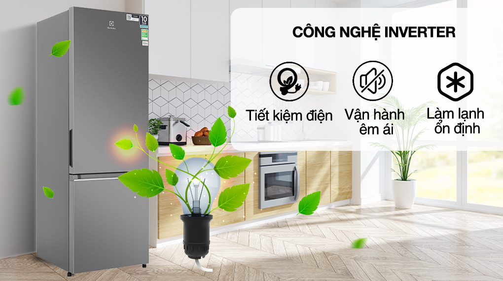Tủ lạnh Electrolux Inverter 335 Lít EBB3702K-A - Công nghệ Inverter