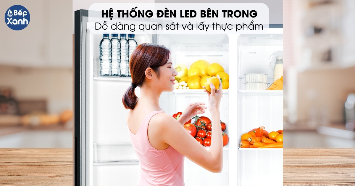 tủ lạnh Hafele đèn led