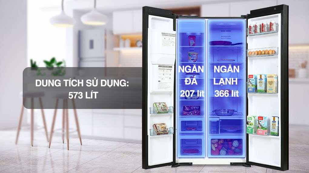 Tủ lạnh Hitachi Inverter 573 lít R-SX800GPGV0 GBK - Ngăn lạnh và ngăn đá