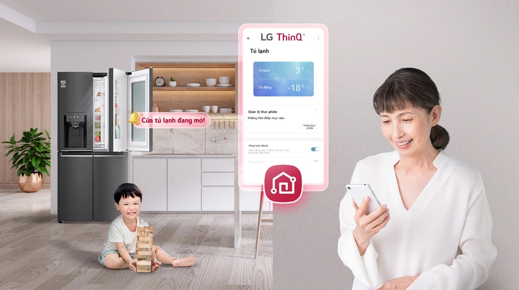 LGthinQ - Tủ lạnh LG Inverter 496 lít Multi Door InstaView Door in Door GR-X22MBI