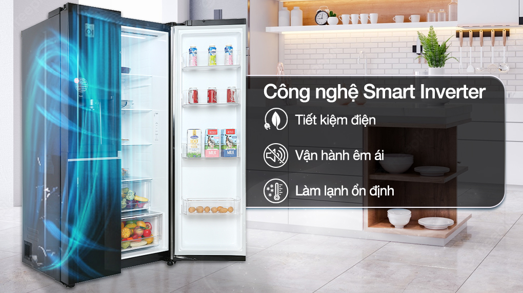 Tủ lạnh LG Inverter 635 Lít GR-D257WB - Công nghệ tiết kiệm điện