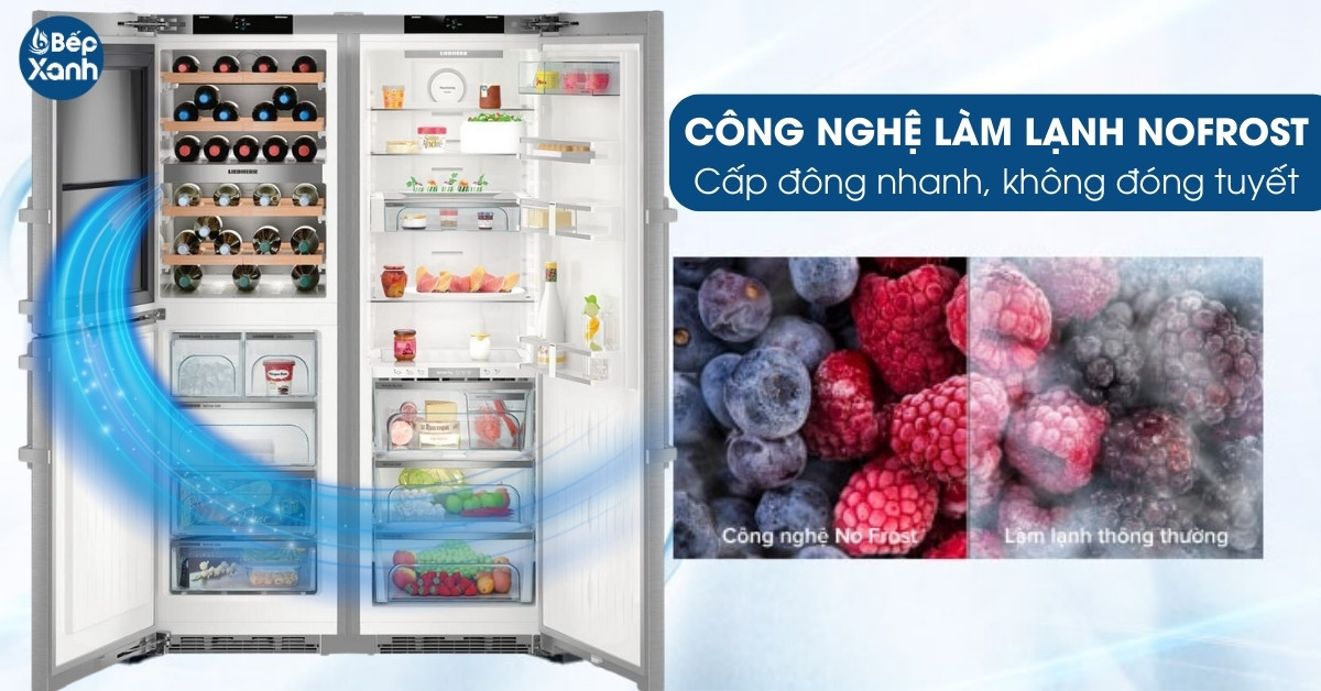 Tủ Lạnh Liebherr SBSes 8496-21 công nghệ Nofrost đông lạnh nhanh