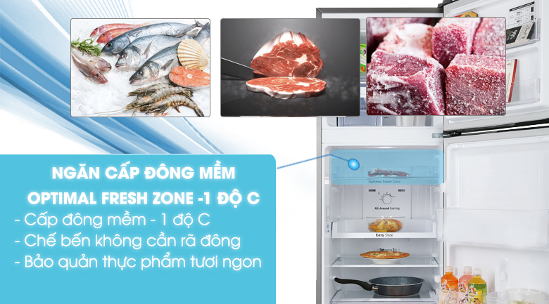 Tủ lạnh Samsung Inverter 236 lít RT22M4032BU/SV - Ngăn đông mềm Optimal Fresh Zone -1 độ C