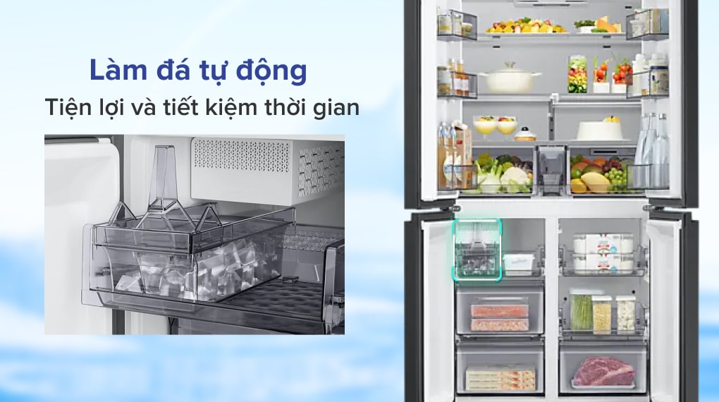 Tủ lạnh Samsung Inverter 599 lít RF60A91R177/SV - Tiện lợi và tiết kiệm thời gian hơn với tiện ích làm đá tự động 