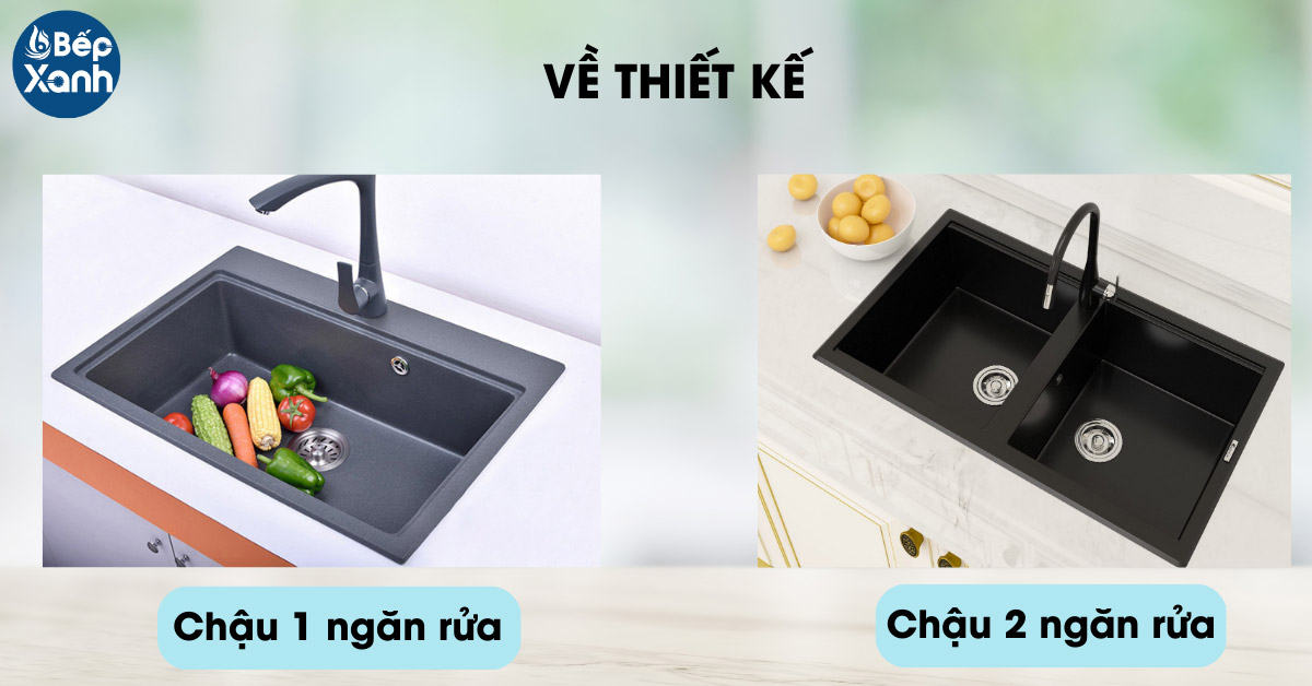 Chậu rửa chén đá Granite đa dạn về thiết kế