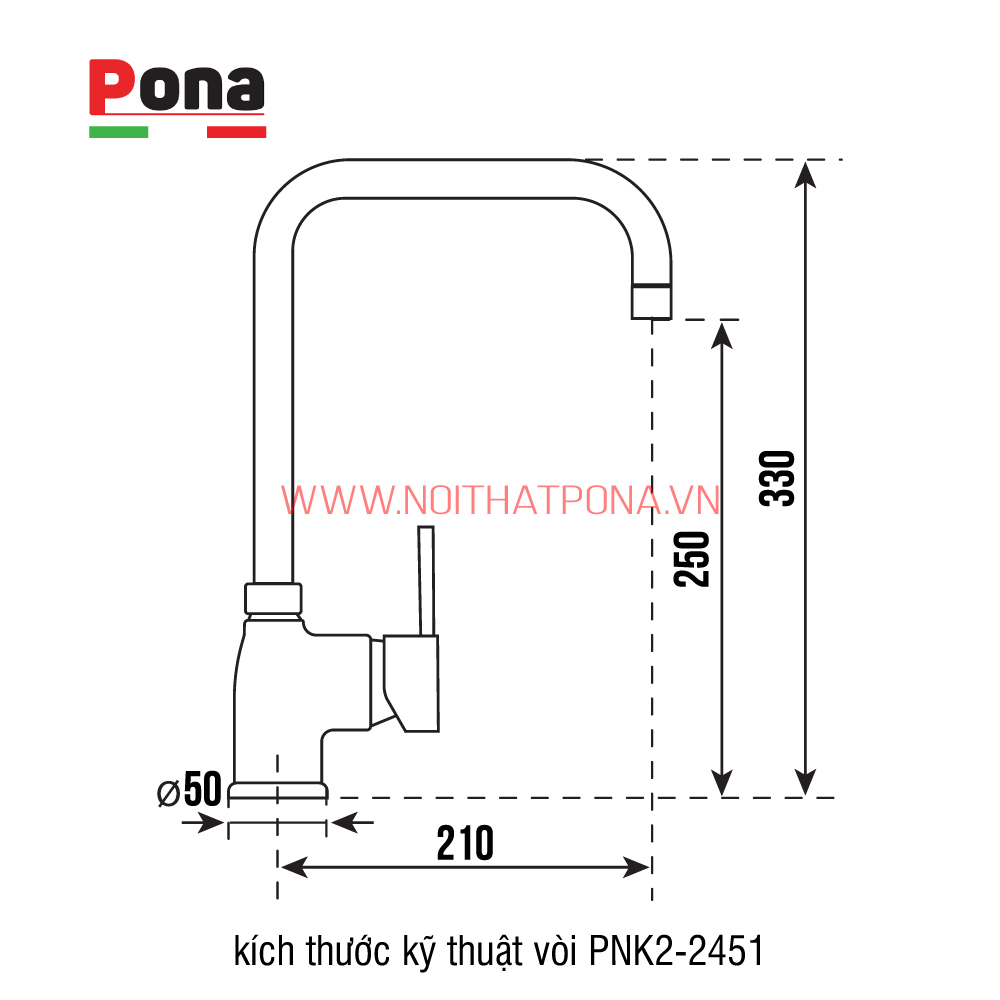 Vòi rửa chén Pona PNK2-2451
