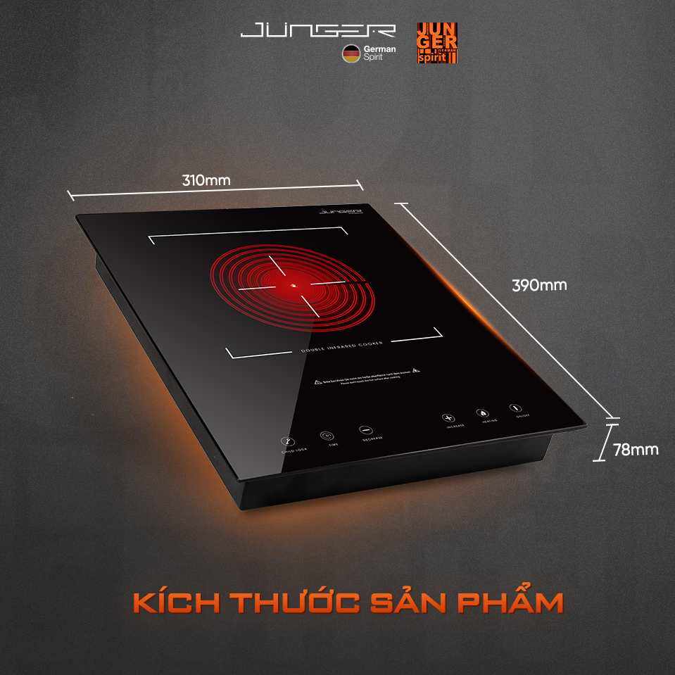 Kích thước tinh gọn phù hợp với mọi không gian bếp, kể cả những gian bếp nhỏ hẹp.