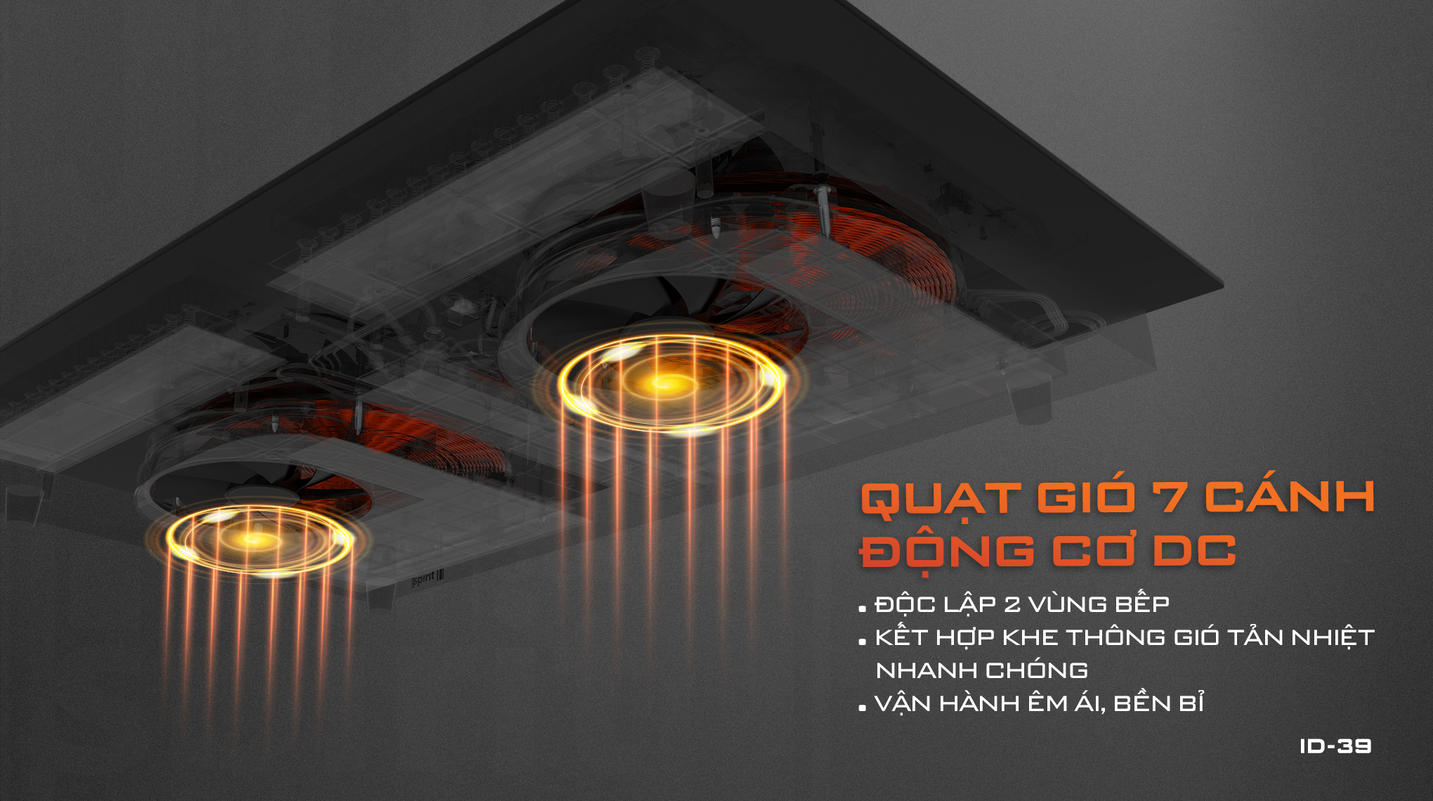 Quạt gió 7 cánh động cơ DC vận hành siêu êm