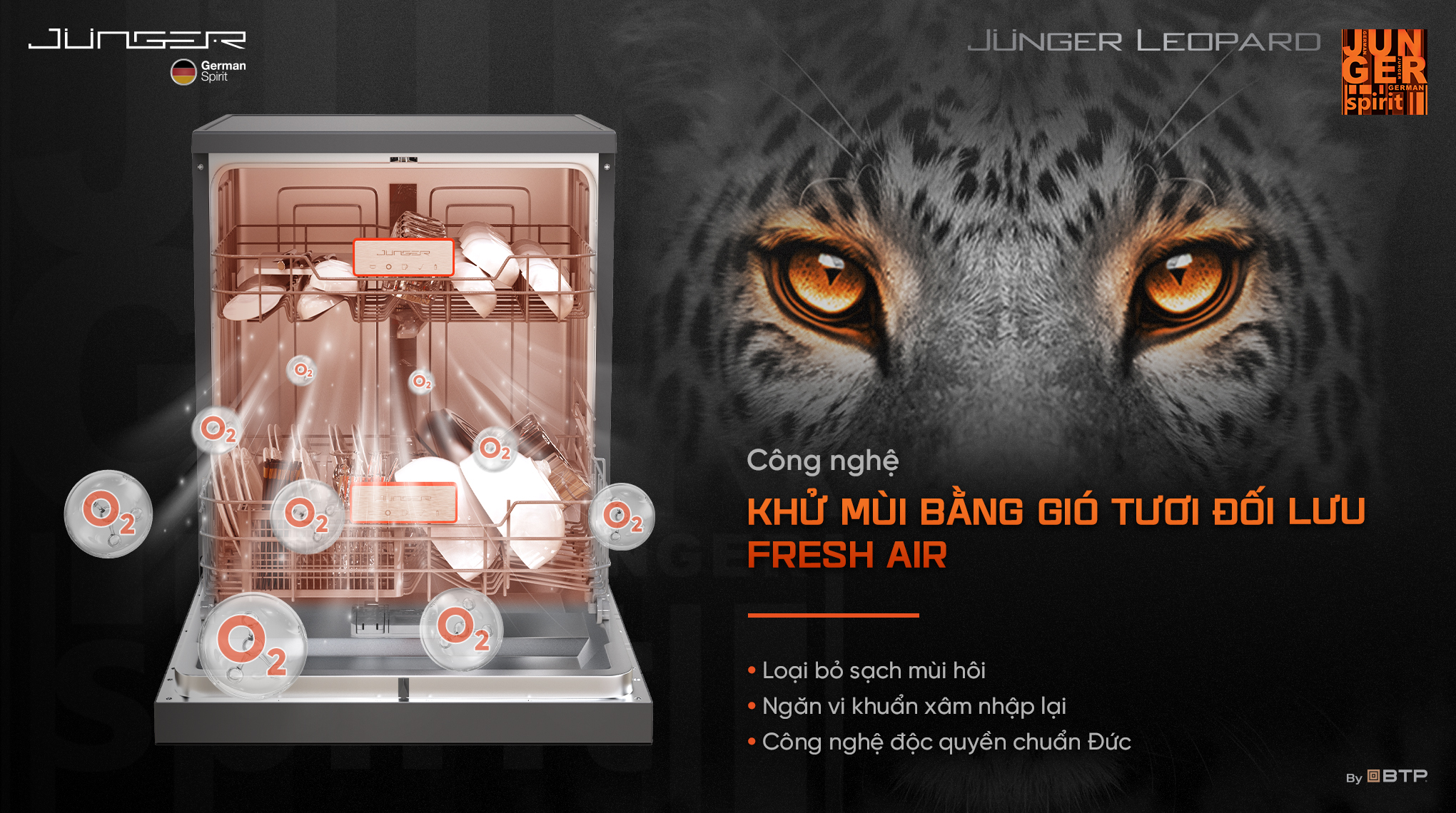 Máy rửa bát Junger Leopard DWJ-143 25 khu mui 3