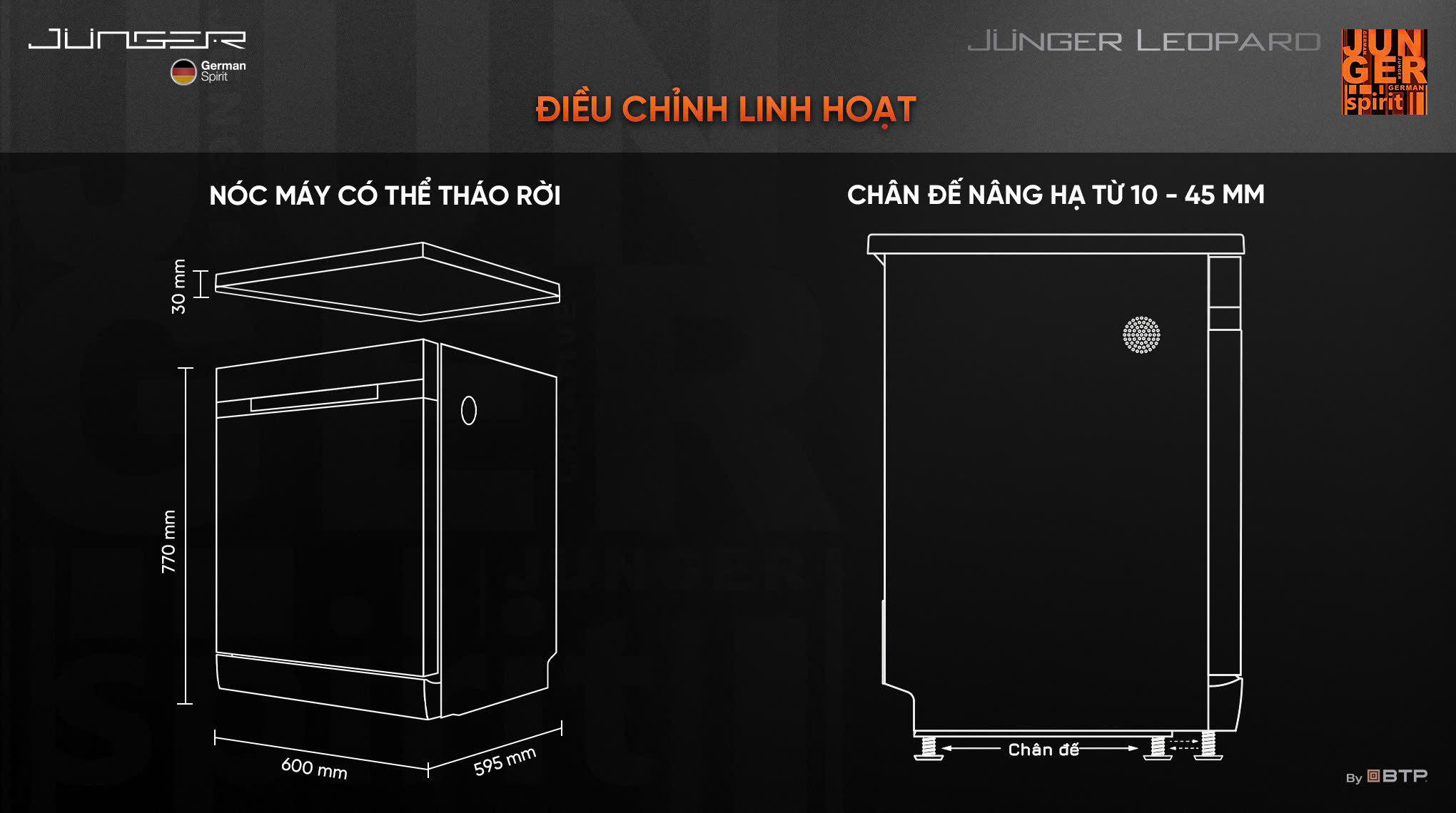 Máy rửa bát Junger Leopard DWJ-143 16 kich thuoc 1