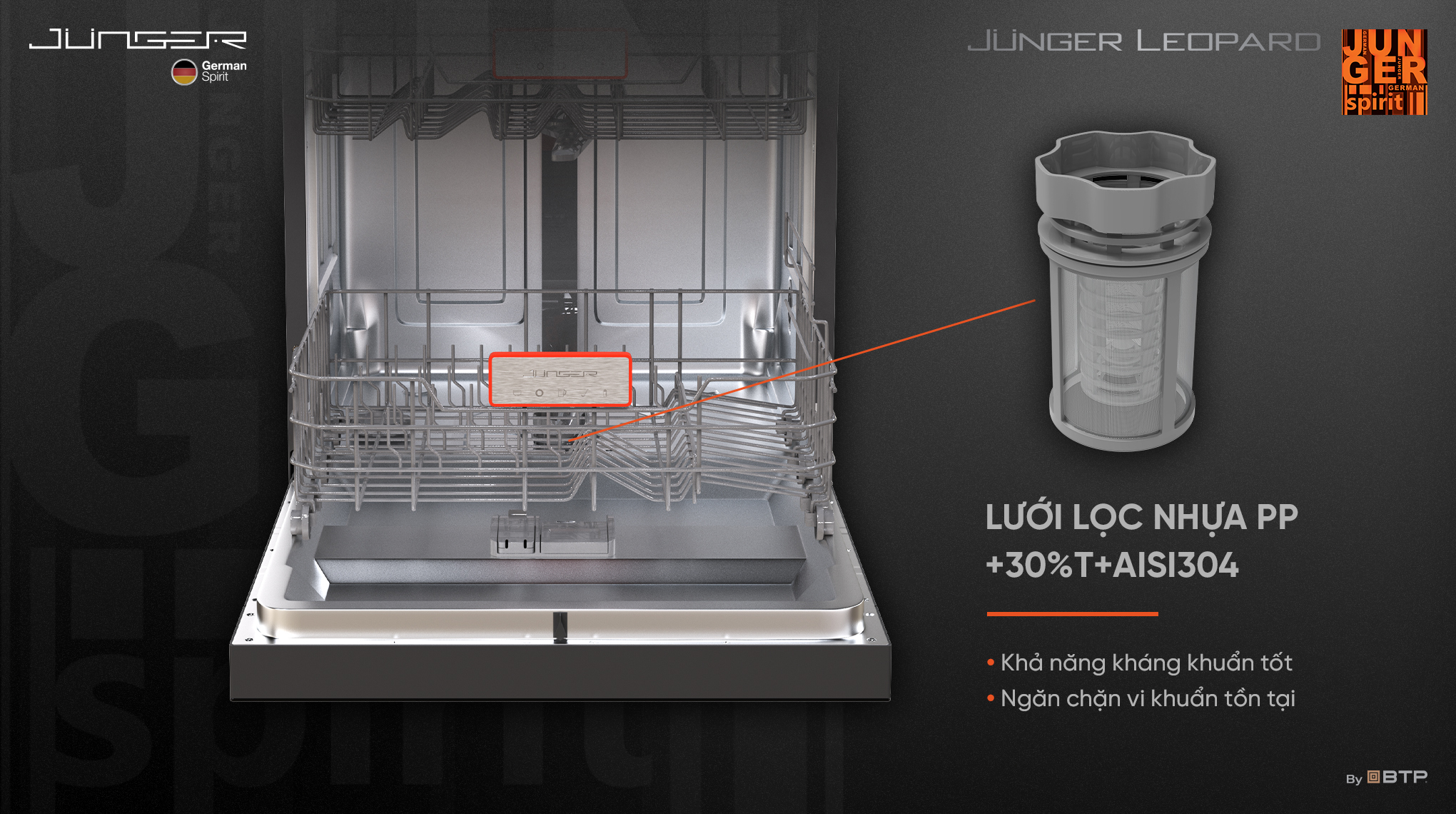 Máy rửa bát Junger Leopard DWJ-143 20 luoi loc 5