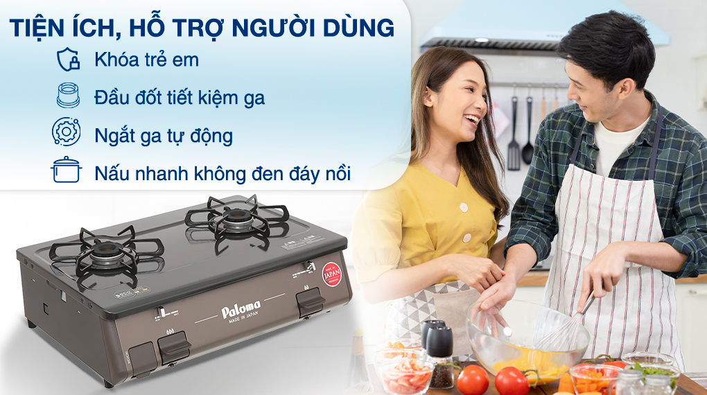 Bếp ga đôi Paloma PA-J61PE (BR) - Tiện ích
