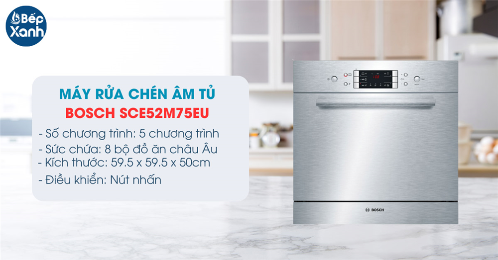 Máy rửa chén âm tủ Bosch serie 6 SCE52M75EU