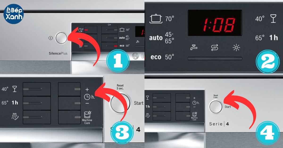 Chức năng hẹn giờ máy rửa bát Bosch serie 4