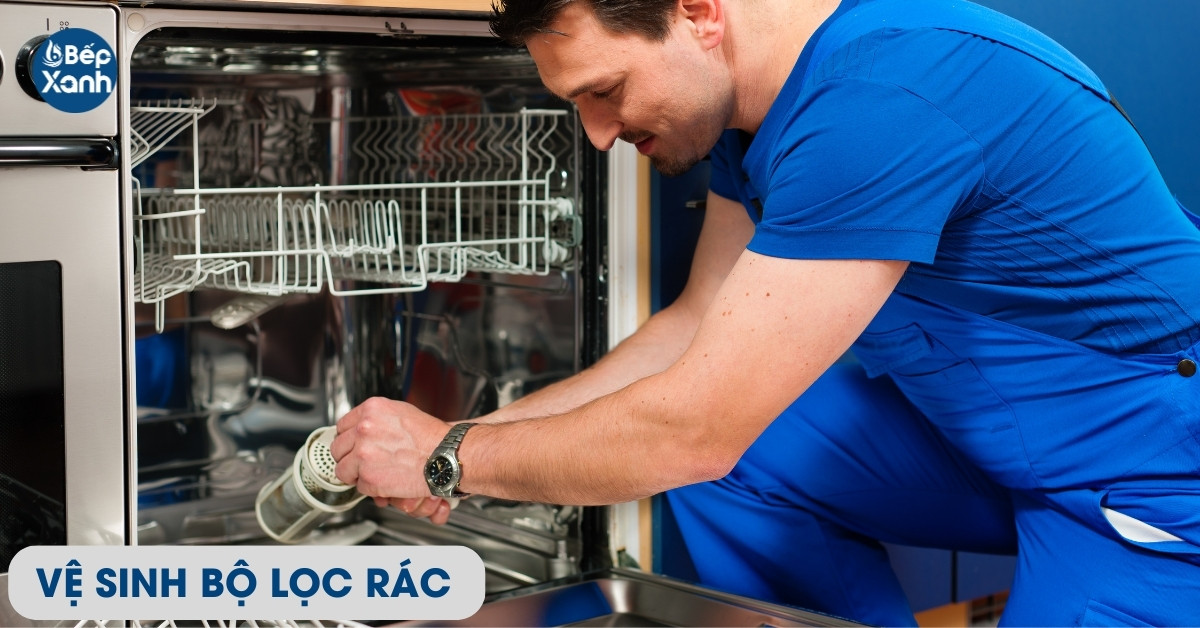 Vệ sinh bộ lọc rác máy rửa bát Bosch